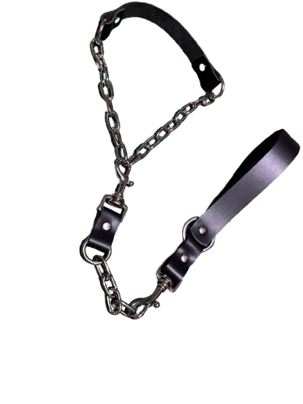 Coleira preta de couro