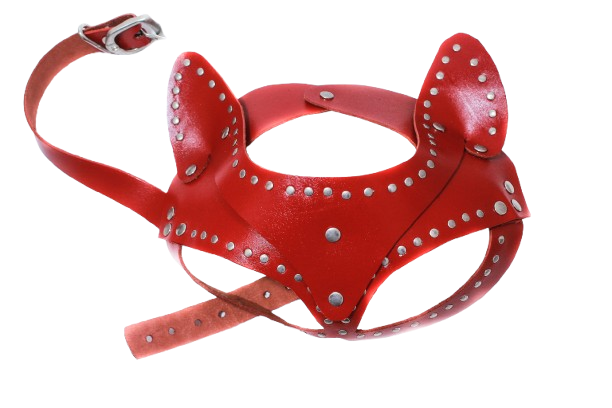 Máscara vermelha de couro modelo 1
